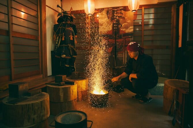 Authentic knife making experience at a blacksmith in Kyoto - Changing into blacksmith attire