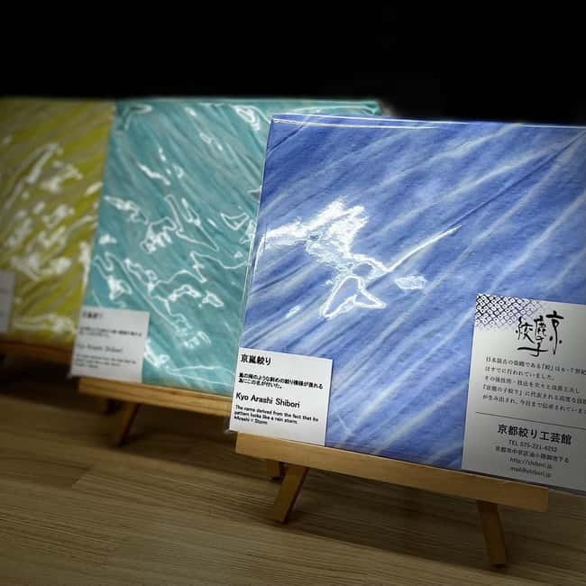 Kyo-arashi Shibori Scarf Class at Kyoto Shibori Museum - Museum displays while your scarf dries