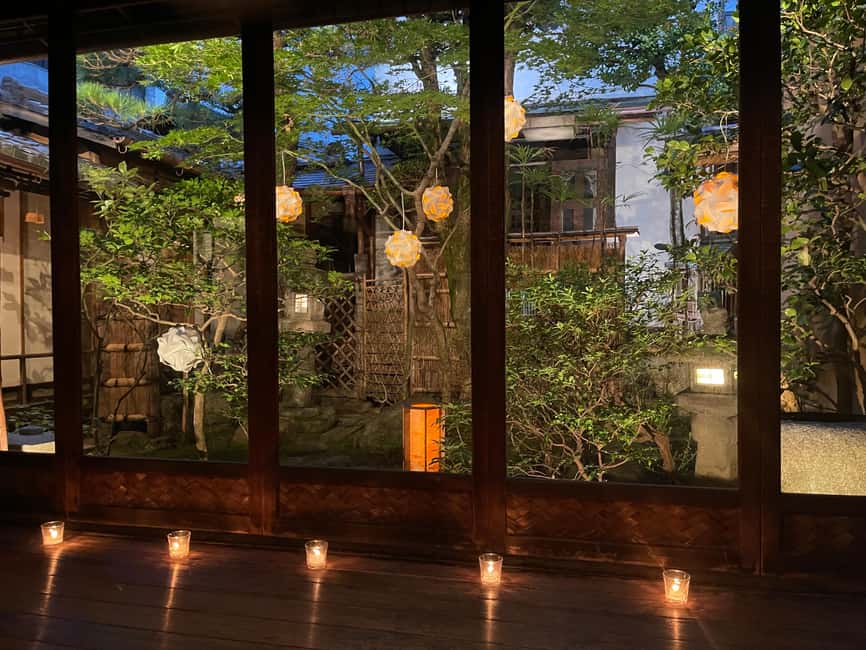 Kyoto: Kaiseki Dinner at a Historical Townhouse - Dining beside the illuminated garden