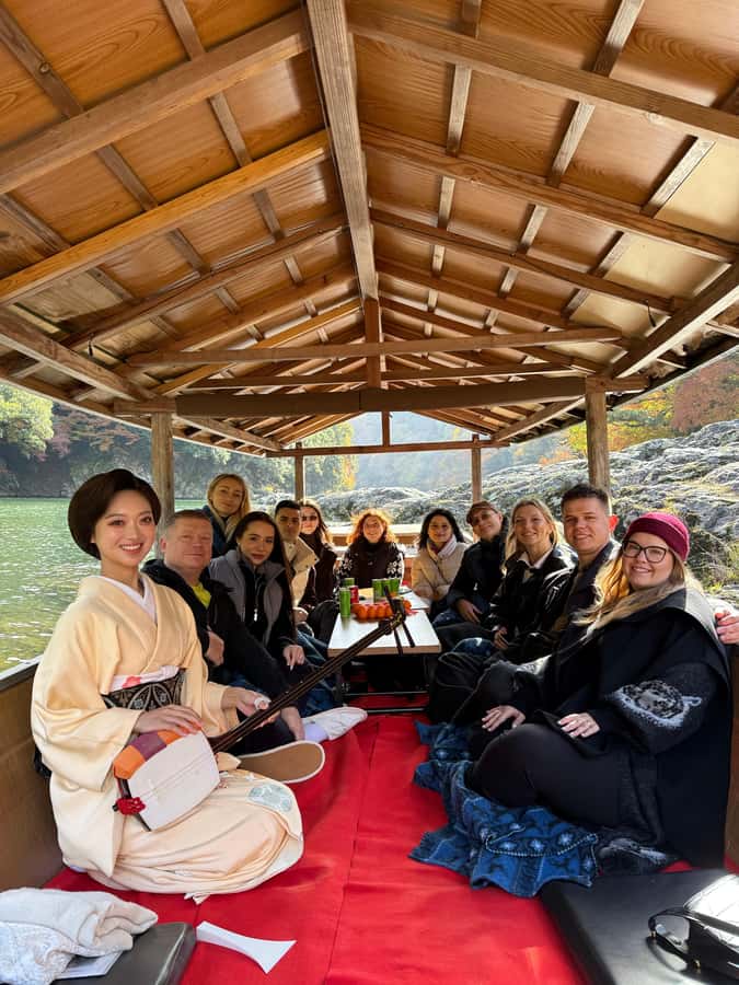 Kyoto: Private Boat Cruise with Shamisen and Games - Timing, weather, and cancellation details