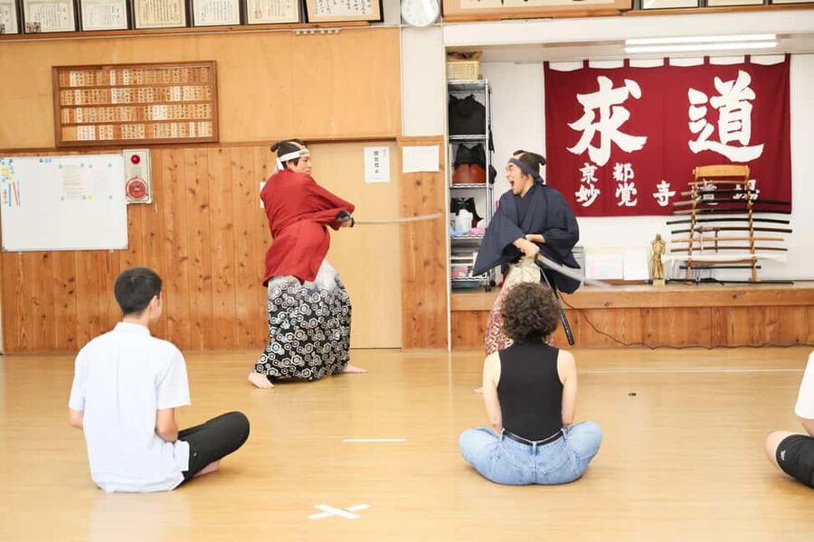 Kyoto: Samurai Sword & Kimono Action Filming Experience - Entering Myokaku-ji Temple for a sword lesson
