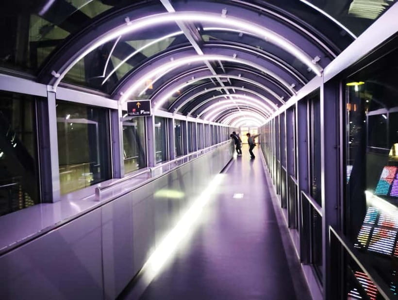 Kyoto: Station and Tower Night Tour with Light Show - The geometric light show inside the station