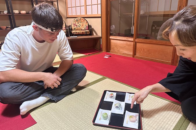 Kyoto Tea Ceremony and Samurai Photo Session - Tasting seasonal wagashi with the tea