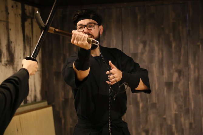 Ninja 2-hour Hands-on Lesson by Japanese master in Kyoto -Medium - Sword handling, kunai, and shuriken practice