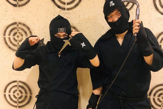 Ninja Experience (Family Friendly) at Samurai Ninja Museum KYOTO - The ninja blowgun station