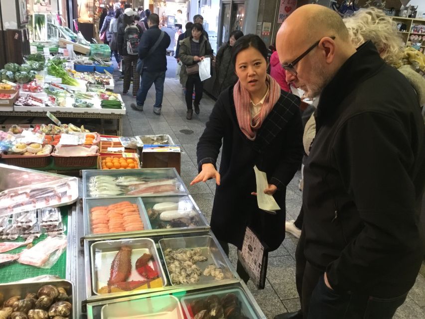 Nishiki Market Food Tour with Cooking Class - What you taste before cooking