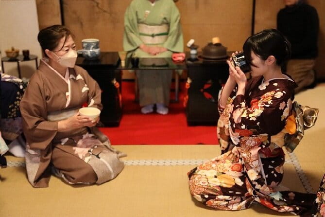 Tea Ceremony in 150 Years Old Townhouse with Tables and Chairs - The tea master and English explanations